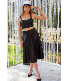 Inna Rek, top skórzany czarny