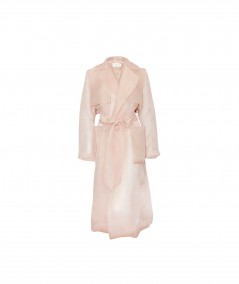 Inna Rek, płaszcz z organzy pudrowy róż