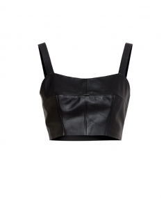 Inna Rek, top skórzany czarny